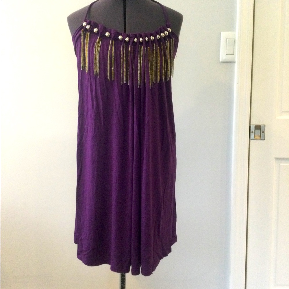 Purple dress with metal detail medium
